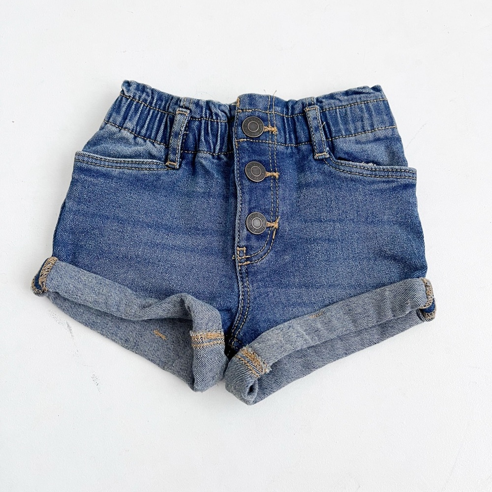 NWT Toddler High-Waisted Denim Button-Front Shorts - 24 Months